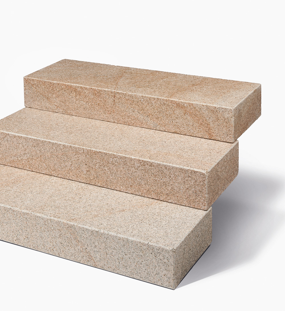 G682 Misty Yellow Granite Steps Flamed surface Granite Stairs High Quality