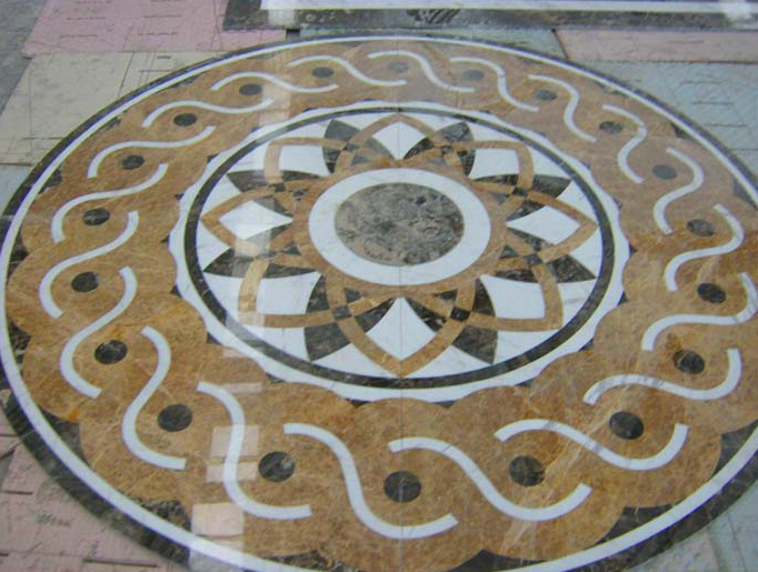 Polished Waterjet Marble Tiles Design Floor Pattern for Lobby